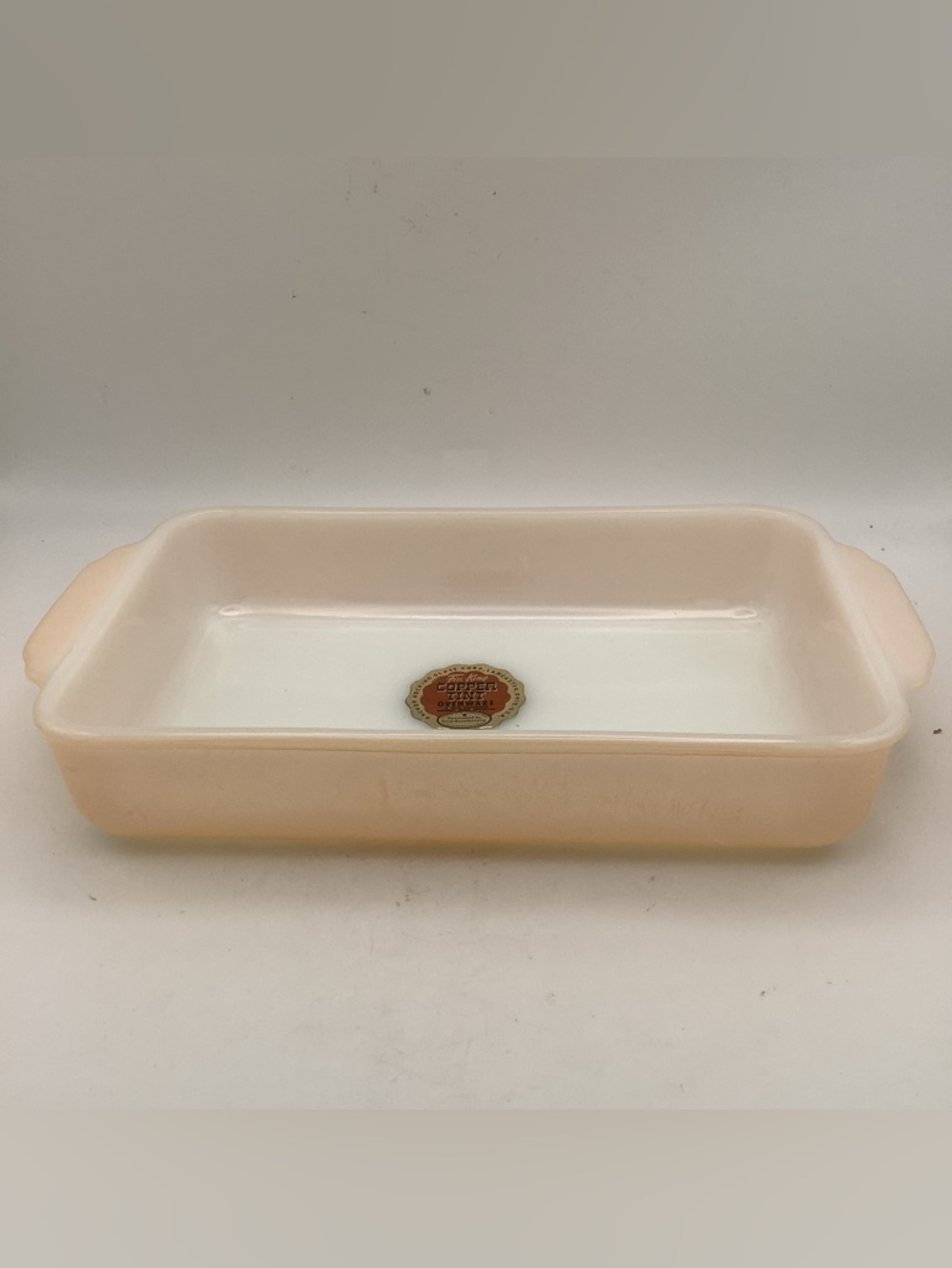 Vintage Fire King Copper Tint Rectangular Baking Dish - Picture 3 of 11